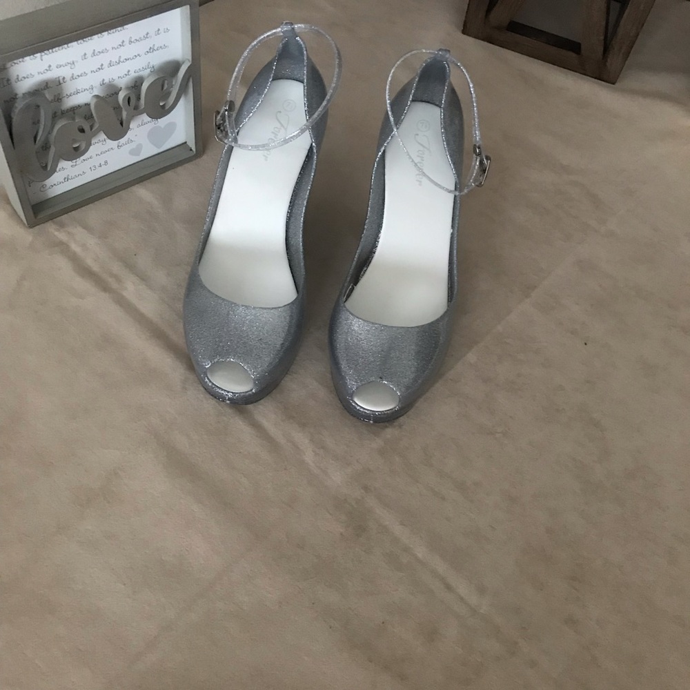 Silver Platform Wedges